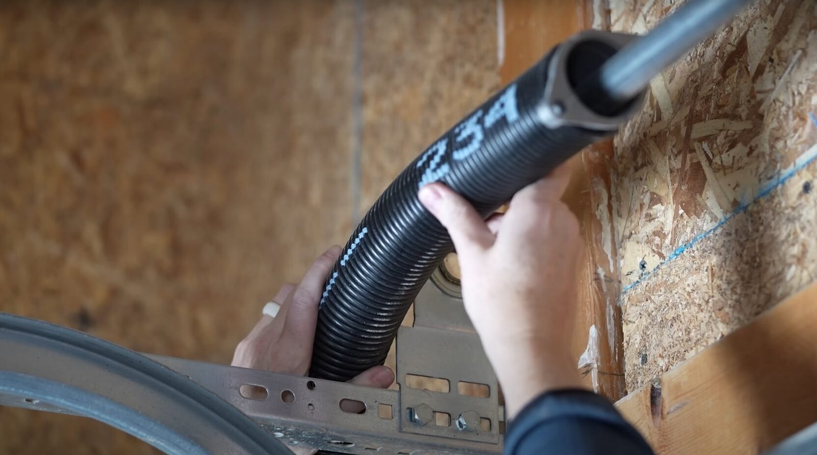 Garage door spring repair.